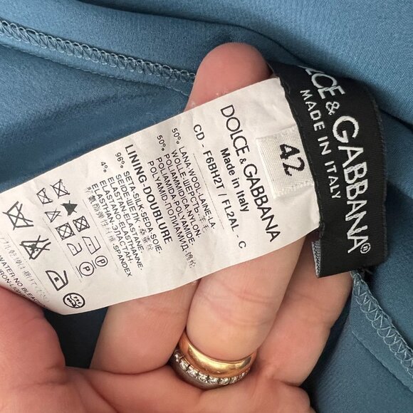 Dolce & Gabbana blue floral lace dress jacket set size 42 - Picture 11 of 13